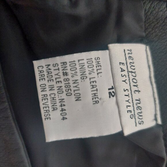 Tailored Black Leather Pants Women Size 10 Straight Leg Fully Lined Flat Front - Picture 6 of 12